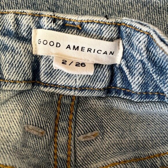 Good American Blue Boyfriend Distressed Casual jeans size 26 - Picture 9 of 9